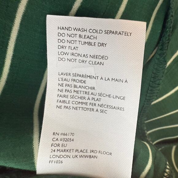 NWT Faithfull the Brand Womens Rivers Wrap Green/White Striped Tie Midi Dress 2 - Picture 12 of 12